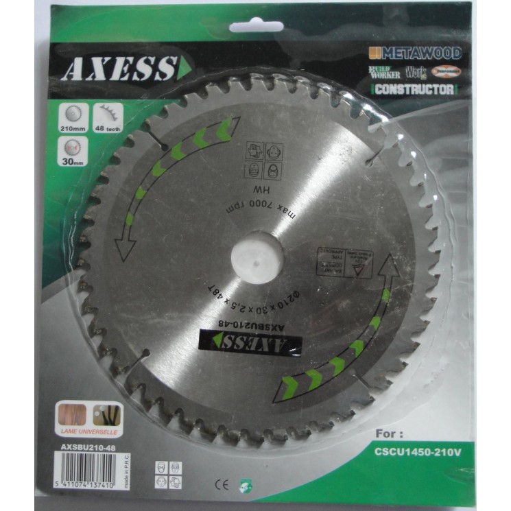 Lame universelle 210mm - 48 dents - Axess