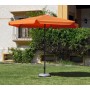 Grand Parasol De Jardin CARAC  en ALUMINIUM MAT GRIS FONCE Toile ORANGE