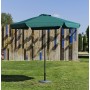 Grand Parasol De Jardin CARAC  en ALUMINIUM MAT GRIS FONCE Toile VERTE