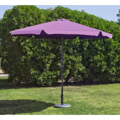 Grand Parasol De Jardin CARAC  en ALUMINIUM MAT GRIS FONCE Toile LILA