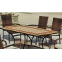 Set Salon De Jardin A Manger ROLAN - BERGA  en ACIER ET MOSAIQUE STRUCTURE ACIER PLATEAU MOSAIQUE Coussins couleur  ECRU ALBA