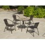Set Salon De Jardin A Manger ALBIR - SANTA  en ACIER ET MOSAIQUE STRUCTURE ACIER PLATEAU MOSAIQUE