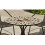 Set Salon De Jardin A Manger ALBIR - SANTA  en ACIER ET MOSAIQUE STRUCTURE ACIER PLATEAU MOSAIQUE