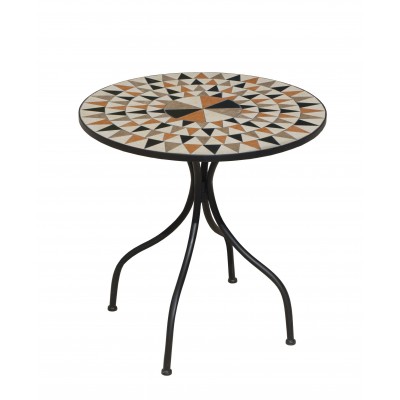 Table De Jardin ESTOR  en ACIER ET MOSAIQUE STRUCTURE ACIER PLATEAU MOSAIQUE
