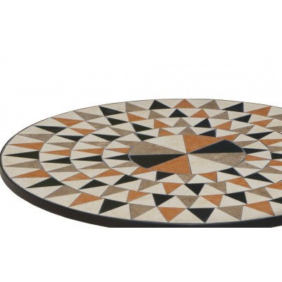 Table De Jardin ESTOR  en ACIER ET MOSAIQUE STRUCTURE ACIER PLATEAU MOSAIQUE