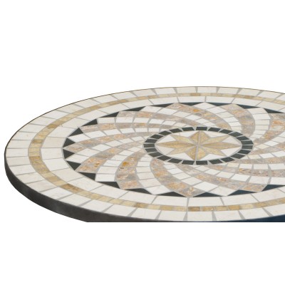Table De Jardin SHIFA  en ACIER ET MOSAIQUE STRUCTURE ACIER PLATEAU MOSAIQUE