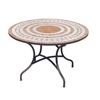 Table De Jardin DOGLI  en ACIER ET MOSAIQUE STRUCTURE ACIER PLATEAU MOSAIQUE