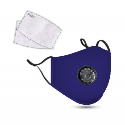 PM2.5M: Masque en Coton Lavable Avec Filtres en Carbone 2 Bleu