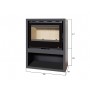 INSERT POÊLE A BOIS AVEC SUPPORT BOX Classic Vision modèle SL-140VBOX porte Battante 13kW Ventilation 2 vitesses