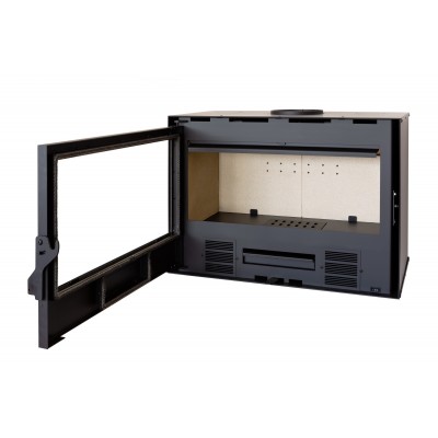 INSERT POÊLE A BOIS AVEC SUPPORT BOX Classic Vision modèle SL-140VBOX porte Battante 13kW Ventilation 2 vitesses