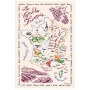 Torchon La Carte Des Vins de France Ecru