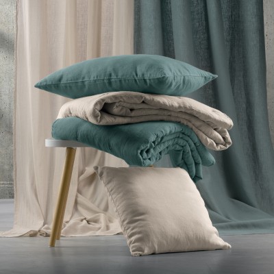 Coussin uni Zeff Vert de gris 30 x 50