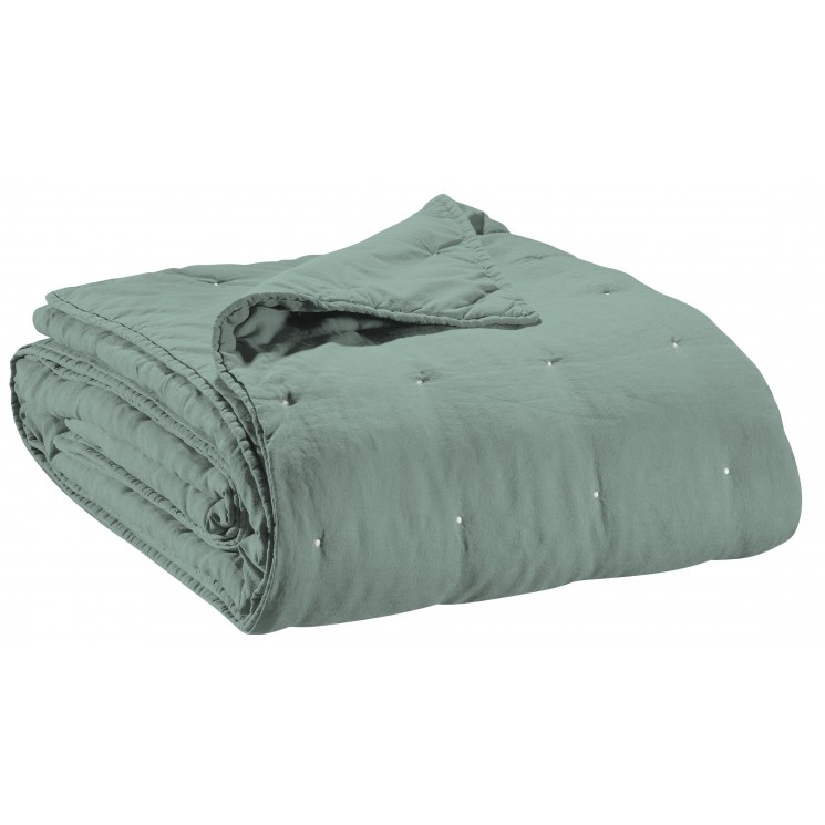 Jeté de lit Stonewashed Zeff Vert de gris 180 x 260