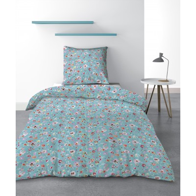 Parure de lit 1 personne Liberty Blue avec housse de couette et taie d'oreiller Imprimé 140 x 200