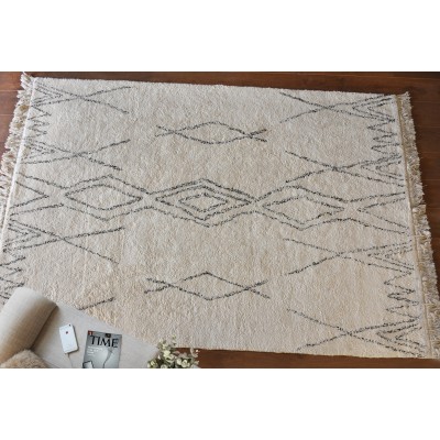 Tapis Crimble Ivoire/charbon 120 x 180