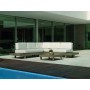 Salon de jardin Sofa MENFIS-7 Finition CHAMPAGNE Tissus ALBA ECRU DRALON de 4 à 6 places