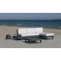 Salon de jardin Sofa MENFIS-99 Finition ANTHRACITE Tissus ALBA ECRU DRALON de 4 à 6 places