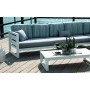 Salon de jardin Sofa COSMOS-28-SD Finition BLANC Tissus ASSISE LARA / DOSSIER RAYE ALINA SUPERDRALON de 4 à 7 places