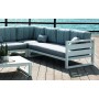 Salon de jardin Sofa COSMOS-28-SD Finition BLANC Tissus ASSISE LARA / DOSSIER RAYE ALINA SUPERDRALON de 4 à 7 places