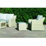 Salon de jardin 4 à 7 placesSofa Haut de Gamme CELEBES-10-DL Finition RESINE TRESSEE BEIGE IVOIRE GRISE Tissus GRIS CLAIR