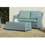 Salon de jardin Sofa ALABAMA-7 Finition RESINE TRESSEE GRISE Tissus GRIS CLAIR MARILAND DRALON de 4 à 5 places