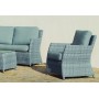 Salon de jardin Sofa ALABAMA-7 Finition RESINE TRESSEE GRISE Tissus GRIS CLAIR MARILAND DRALON de 4 à 5 places