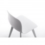 A1872 - Lot de 2 chaises en polypropylène avec pieds en hêtre teintés - Blanc