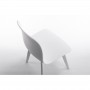 A1872 - Lot de 2 chaises en polypropylène avec pieds en hêtre teintés - Blanc
