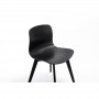 A1872 - Lot de 2 chaises en polypropylène avec pieds en hêtre teintés - Noir