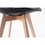 A8026 - Lots de 2 chaises scandinaves en polypropylène coussin simili pieds en bois - Noir