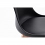 A8026 - Lots de 2 chaises scandinaves en polypropylène coussin simili pieds en bois - Noir