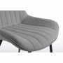 A8114 - Lot de 2 chaises à rayures en tissu avec pieds en métal noir - Gris