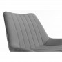 A8114 - Lot de 2 chaises à rayures en tissu avec pieds en métal noir - Gris