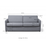 Canapé convertible système couchage express 3 places en tissu - Gris foncé