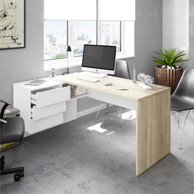 Bureau d'angle extensible L145 x P108 cm