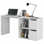 Bureau angle modulable (4 positions) avec rangement L120 cm