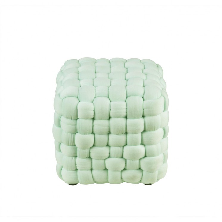 Pouf 13836TU - TINA Bleu - Lot de 1