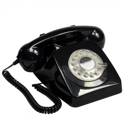 Téléphone vintage à cadran rotatif GPO 746 RETRO Noir