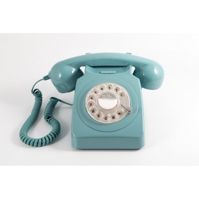 Téléphone vintage à cadran rotatif GPO 746 RETRO Bleu pastel