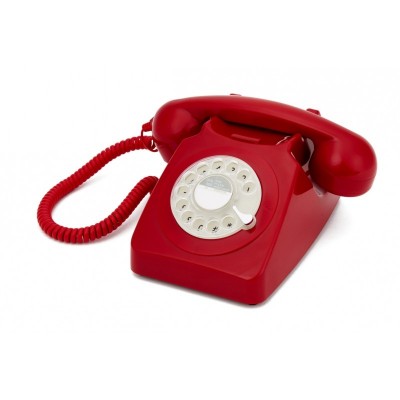 Téléphone vintage à cadran rotatif GPO 746 RETRO Rouge