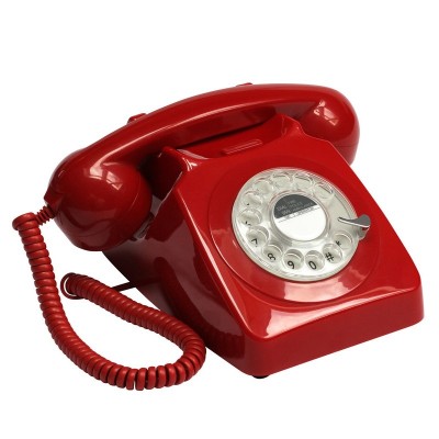 Téléphone vintage à cadran rotatif GPO 746 RETRO Rouge