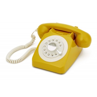Téléphone vintage à cadran rotatif GPO 746 RETRO Moutarde