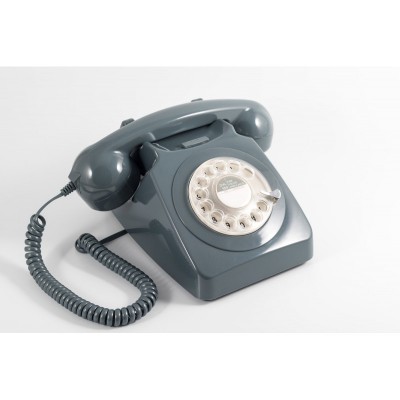 Téléphone vintage à cadran rotatif GPO 746 RETRO Gris