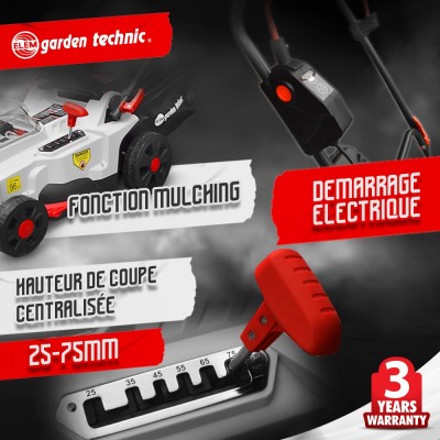 Tondeuse rechargeable 40V (2x20V) 37cm Elem Garden