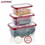 Herzberg HG-L771 : Coffret 3 pièces Extra Deep Bio Saver Rouge