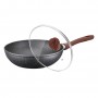 Peterhof PH-25325-28 : Wok de revêtement en marbre de 28 cm avec couvercle en verre