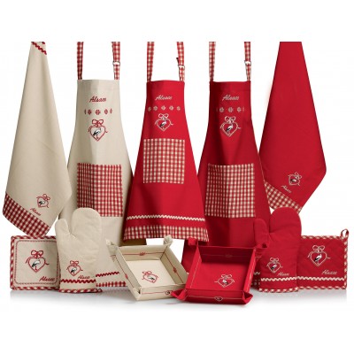 Tablier Enfant Petit Chef Rouge 52 X 71