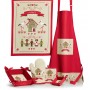 Tablier de cuisine Hisla Rouge/Ecru 72 x 85