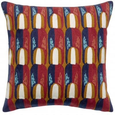 Coussin brodé Nina Rubis 45 x 45