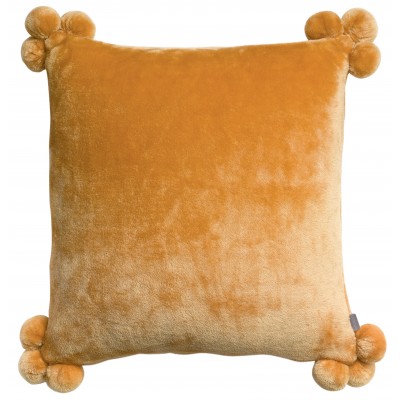 Coussin Tender pompons Ocre 45 x 45